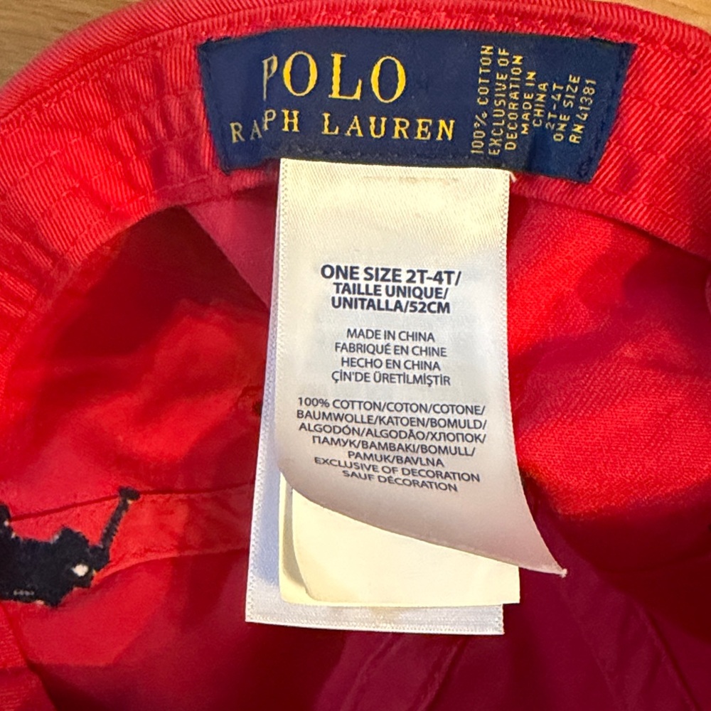 Polo by Ralph Lauren Big Pony Logo Hat - Toddler Size 2T-4T - Picture 7 of 10